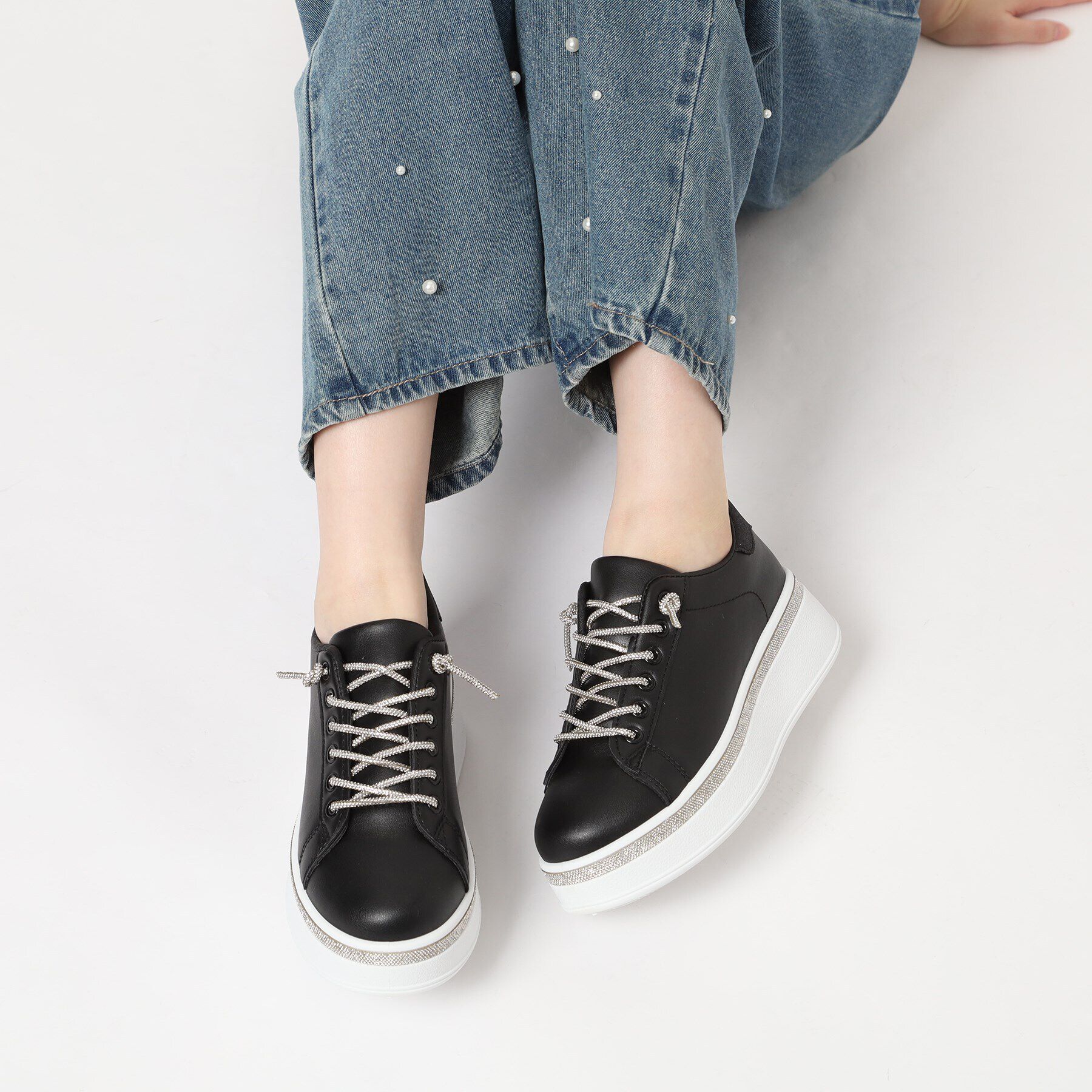 csT&P「厚底キラキラストーン付スニーカー」|スニーカー|