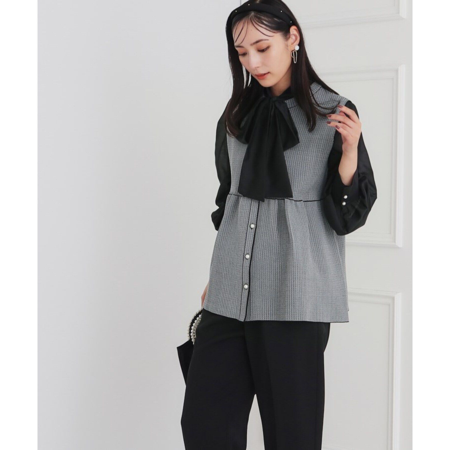 SunaUna「【シアー／着回し】ボウタイブラウス」|シャツ・ブラウス|