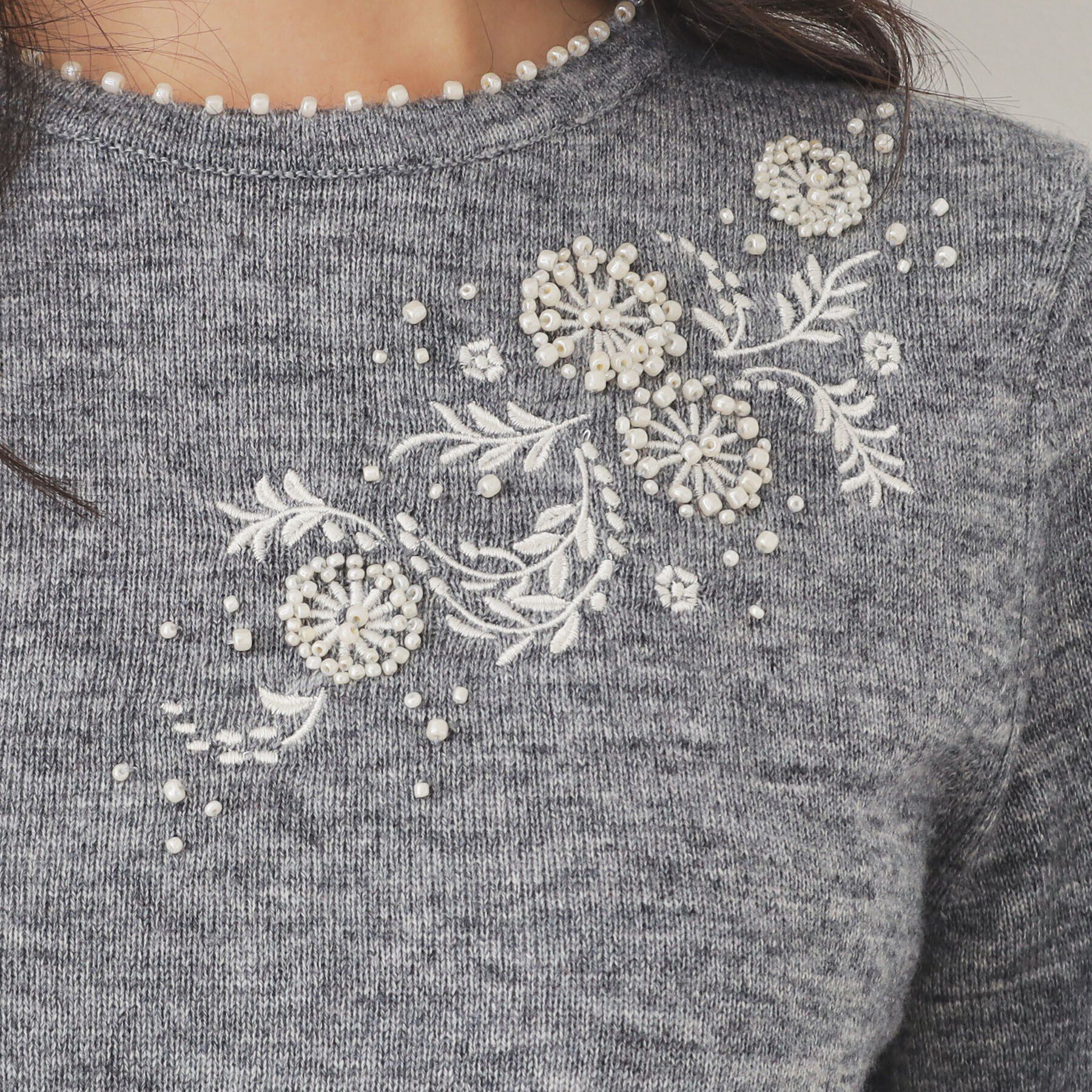 SunaUna「【SS～Lサイズ展開／ビーズ手刺繍】クラフトニット」|ニット・セーター|