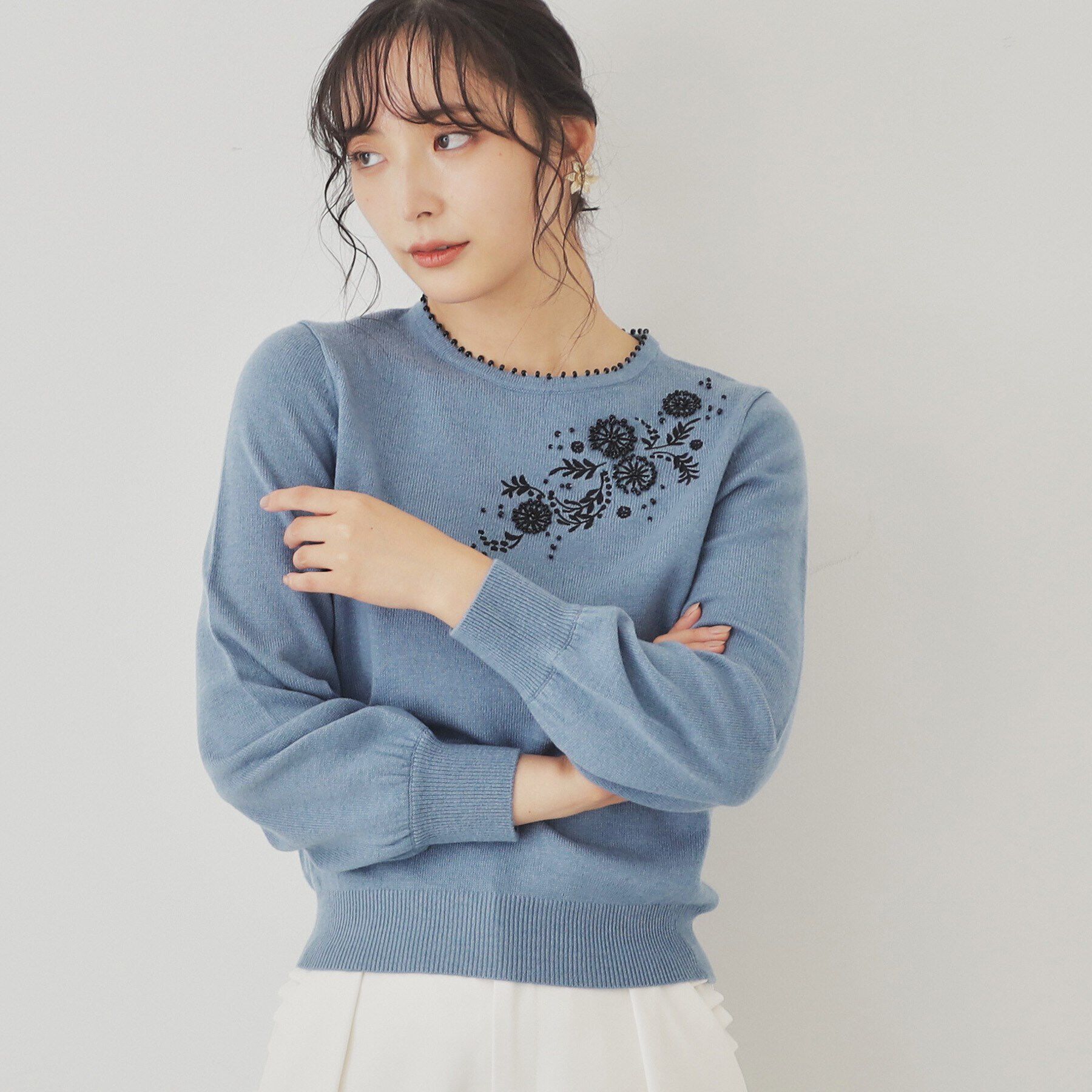SunaUna「【SS～Lサイズ展開／ビーズ手刺繍】クラフトニット」|ニット・セーター|