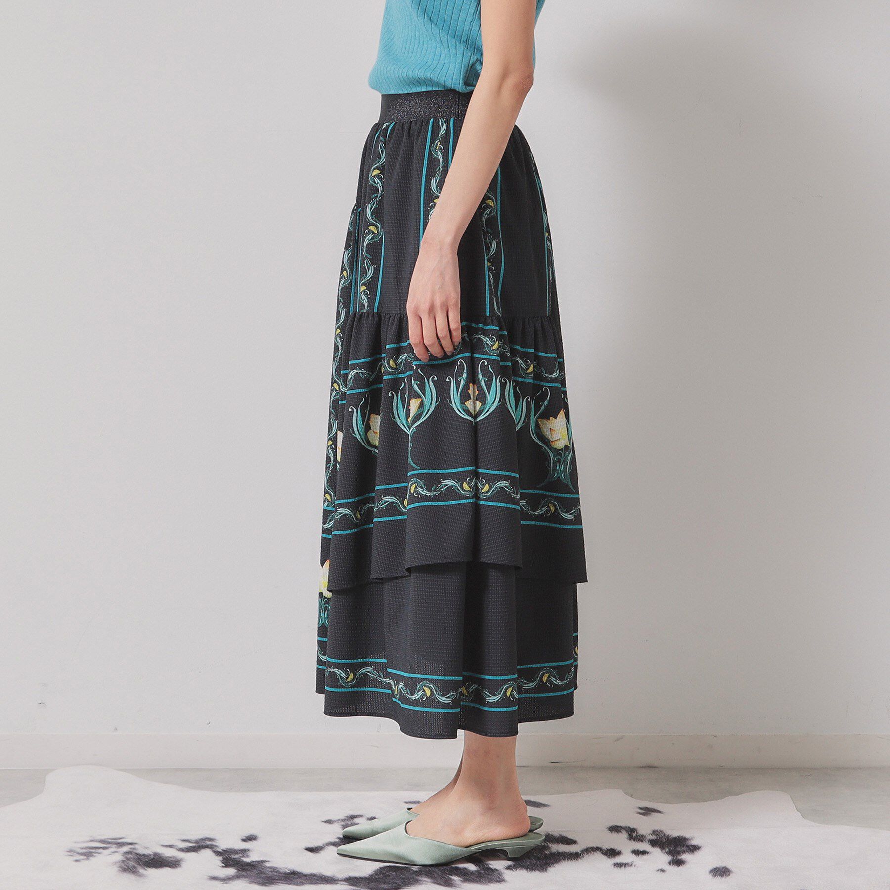 SunaUna「【ティアード／ウエストゴム】オリエンタルパネルスカート」|スカート|
