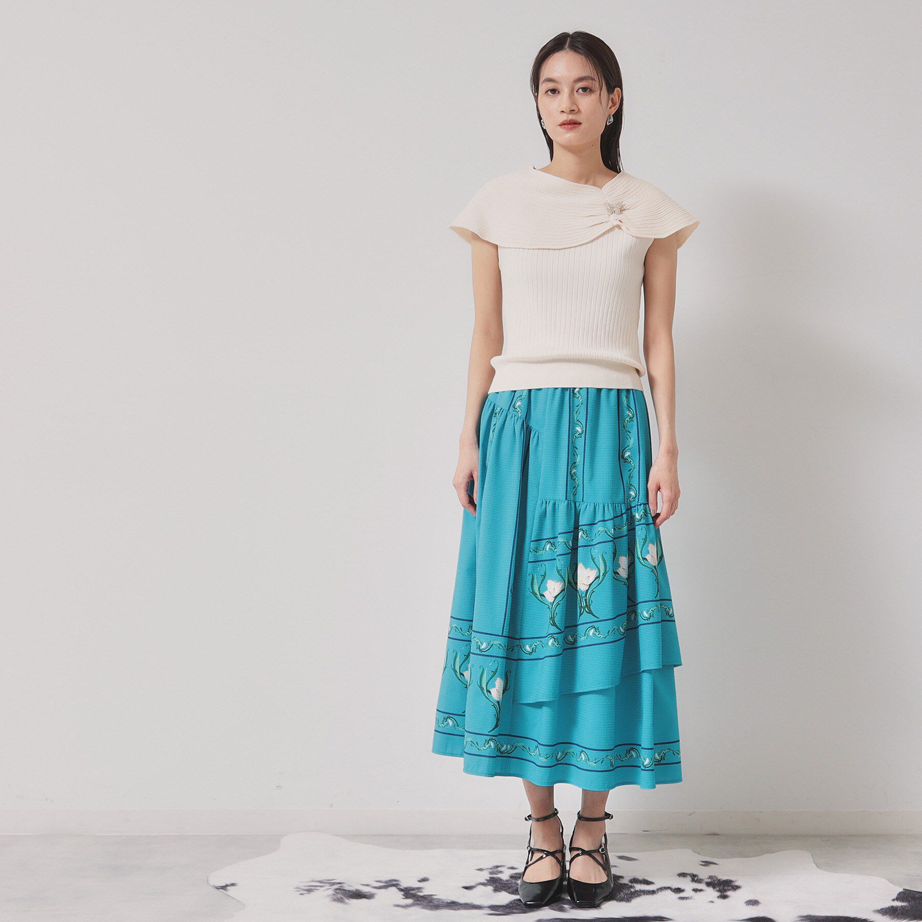 SunaUna「【ティアード／ウエストゴム】オリエンタルパネルスカート」|スカート|