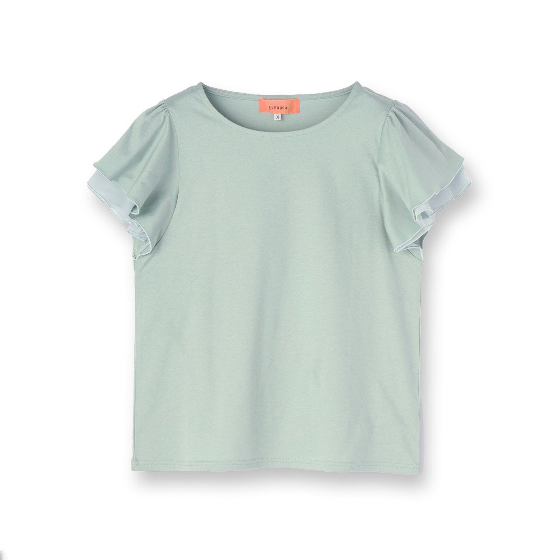 SunaUna「【接触冷感／S～Lサイズ展開】シフォン使いフレアスリーブカットソー」|Tシャツ・カットソー|