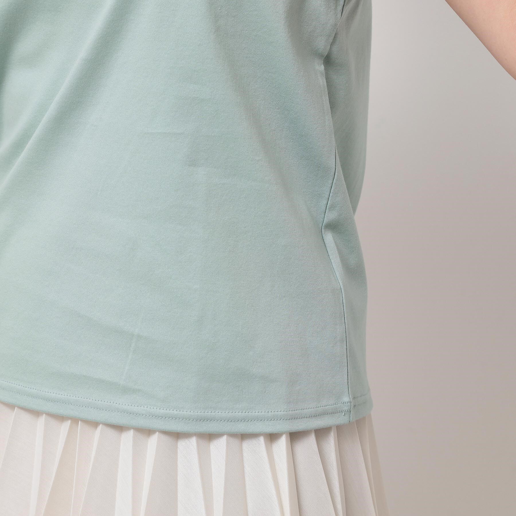 SunaUna「【接触冷感／S～Lサイズ展開】シフォン使いフレアスリーブカットソー」|Tシャツ・カットソー|