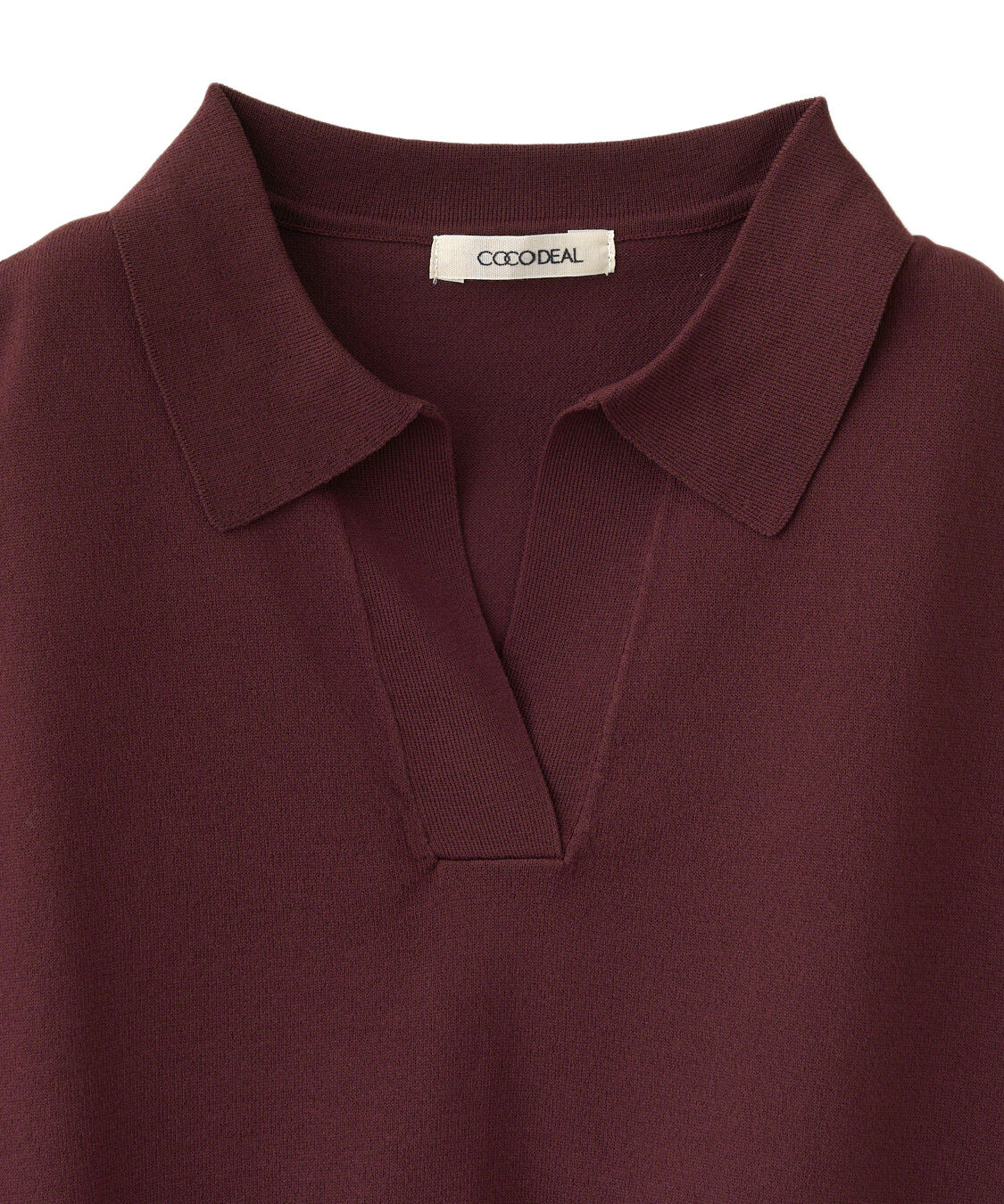 COCO DEAL「スキッパーポロ衿フレンチスリーブニット」|ポロシャツ|
