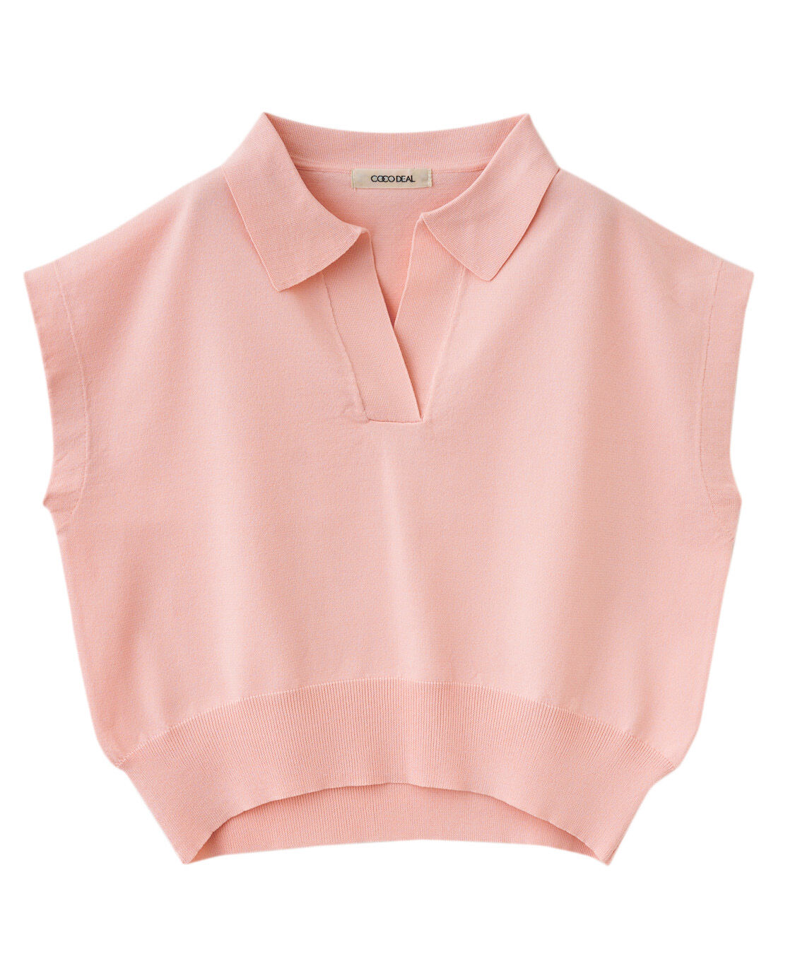 COCO DEAL「スキッパーポロ衿フレンチスリーブニット」|ポロシャツ|