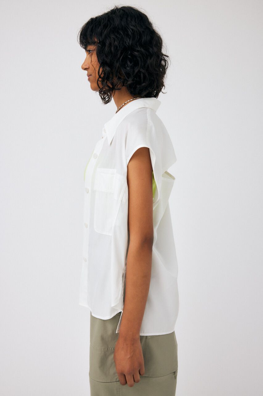 MOUSSY「BACK OPEN SHIRT ベスト」|ダウンベスト・ベスト|