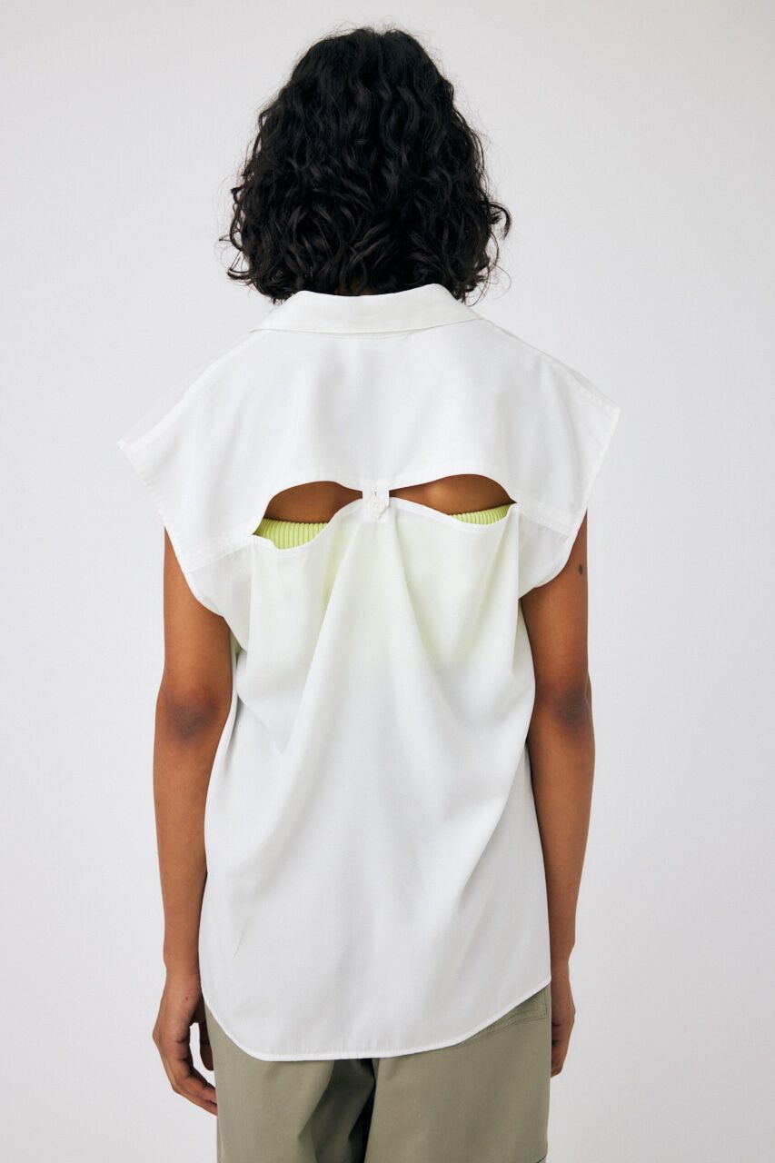MOUSSY「BACK OPEN SHIRT ベスト」|ダウンベスト・ベスト|