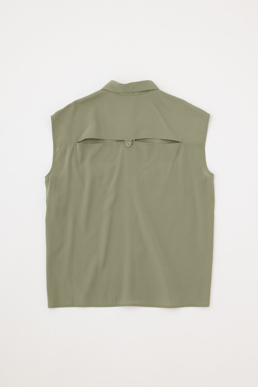 MOUSSY「BACK OPEN SHIRT ベスト」|ダウンベスト・ベスト|