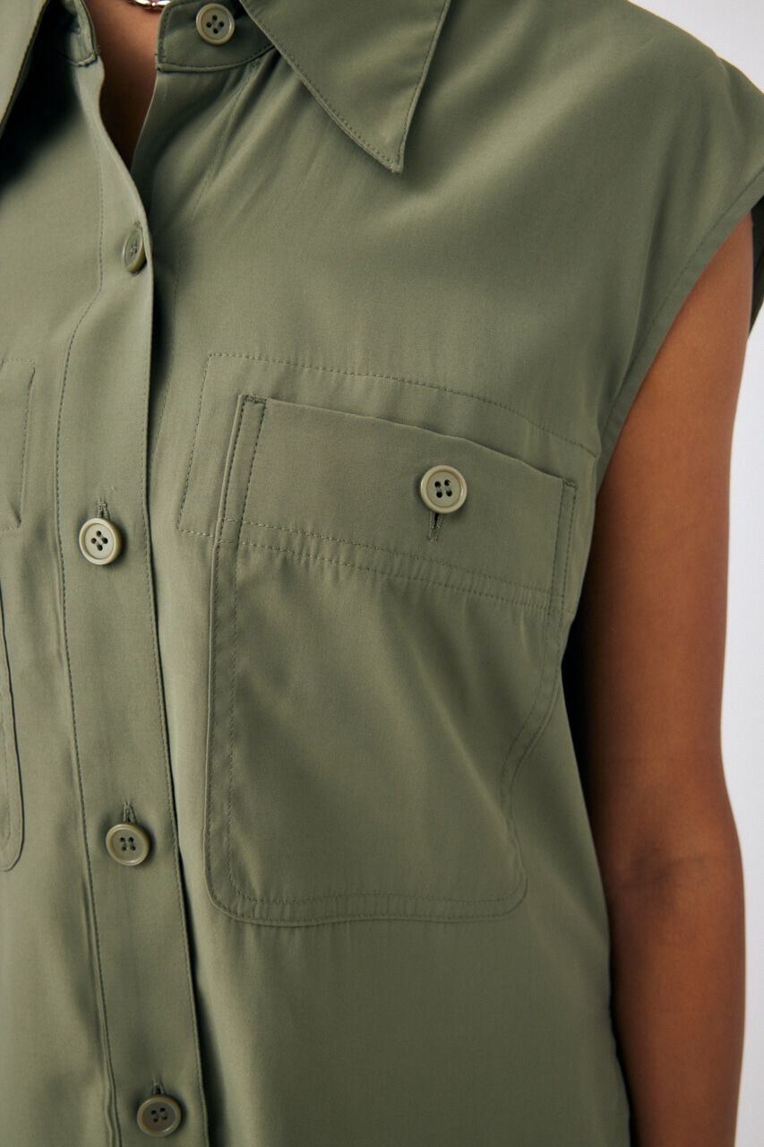 MOUSSY「BACK OPEN SHIRT ベスト」|ダウンベスト・ベスト|