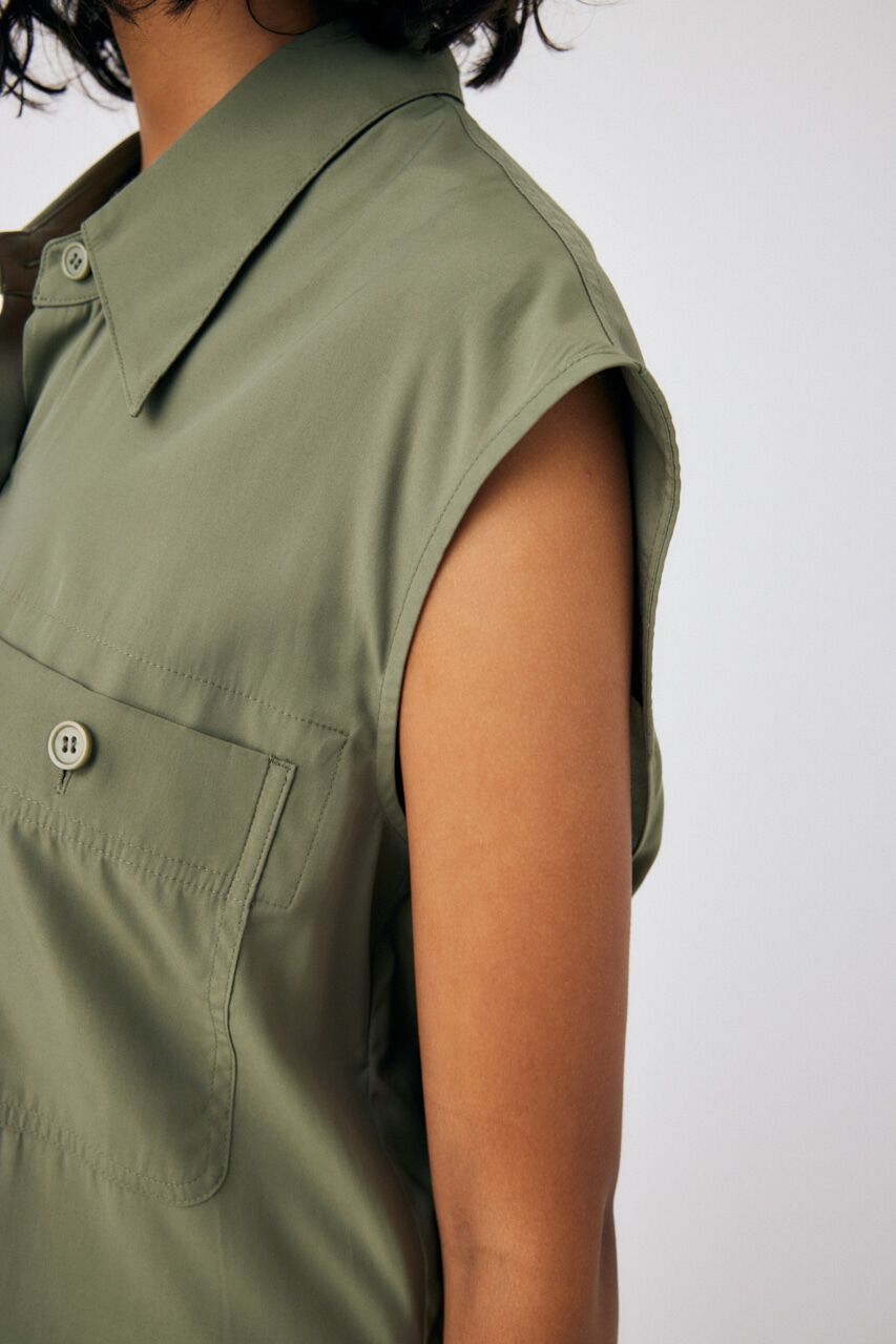 MOUSSY「BACK OPEN SHIRT ベスト」|ダウンベスト・ベスト|