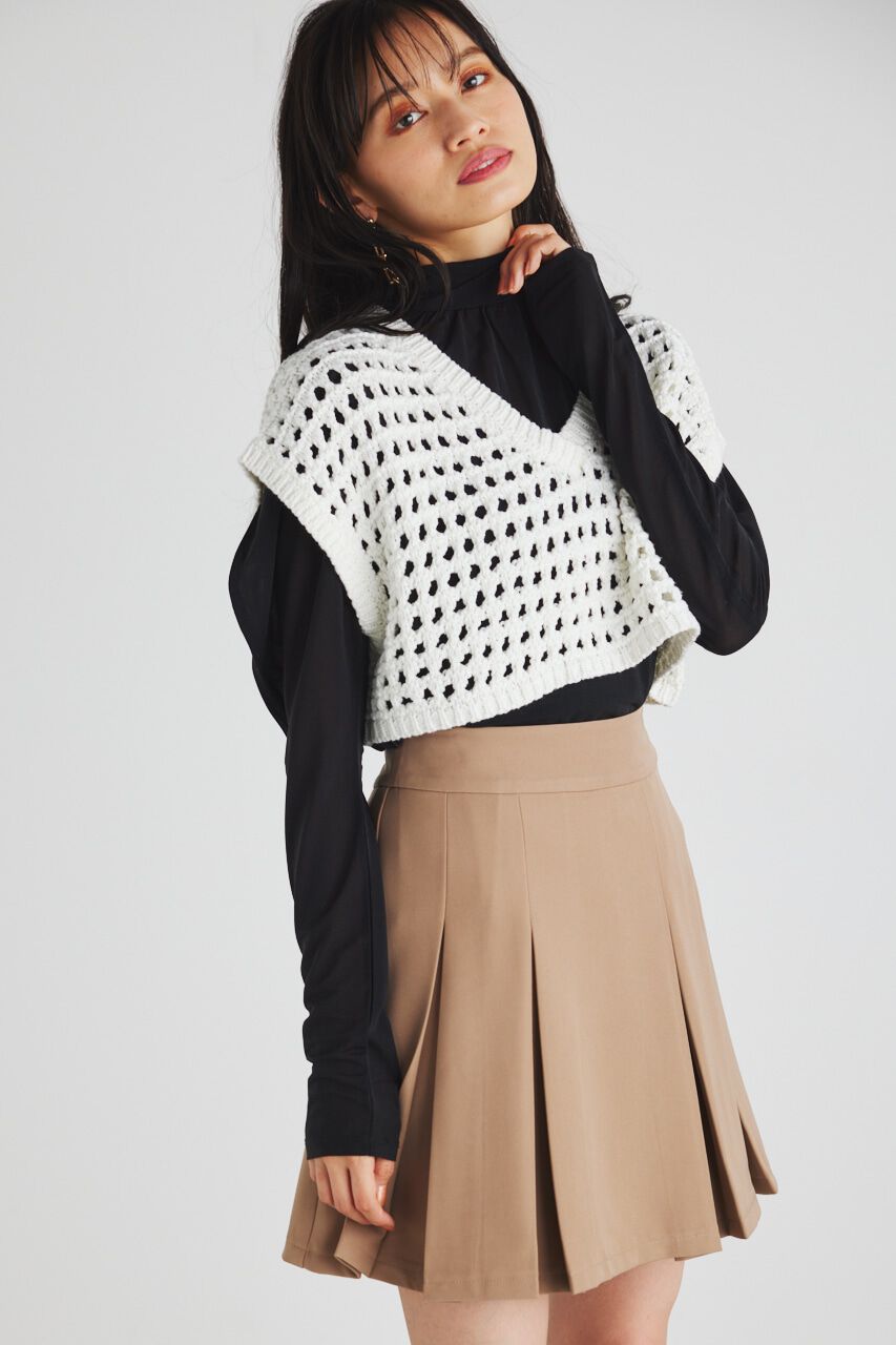 rienda「クロップドベストKnit TOP」|ニット・セーター|