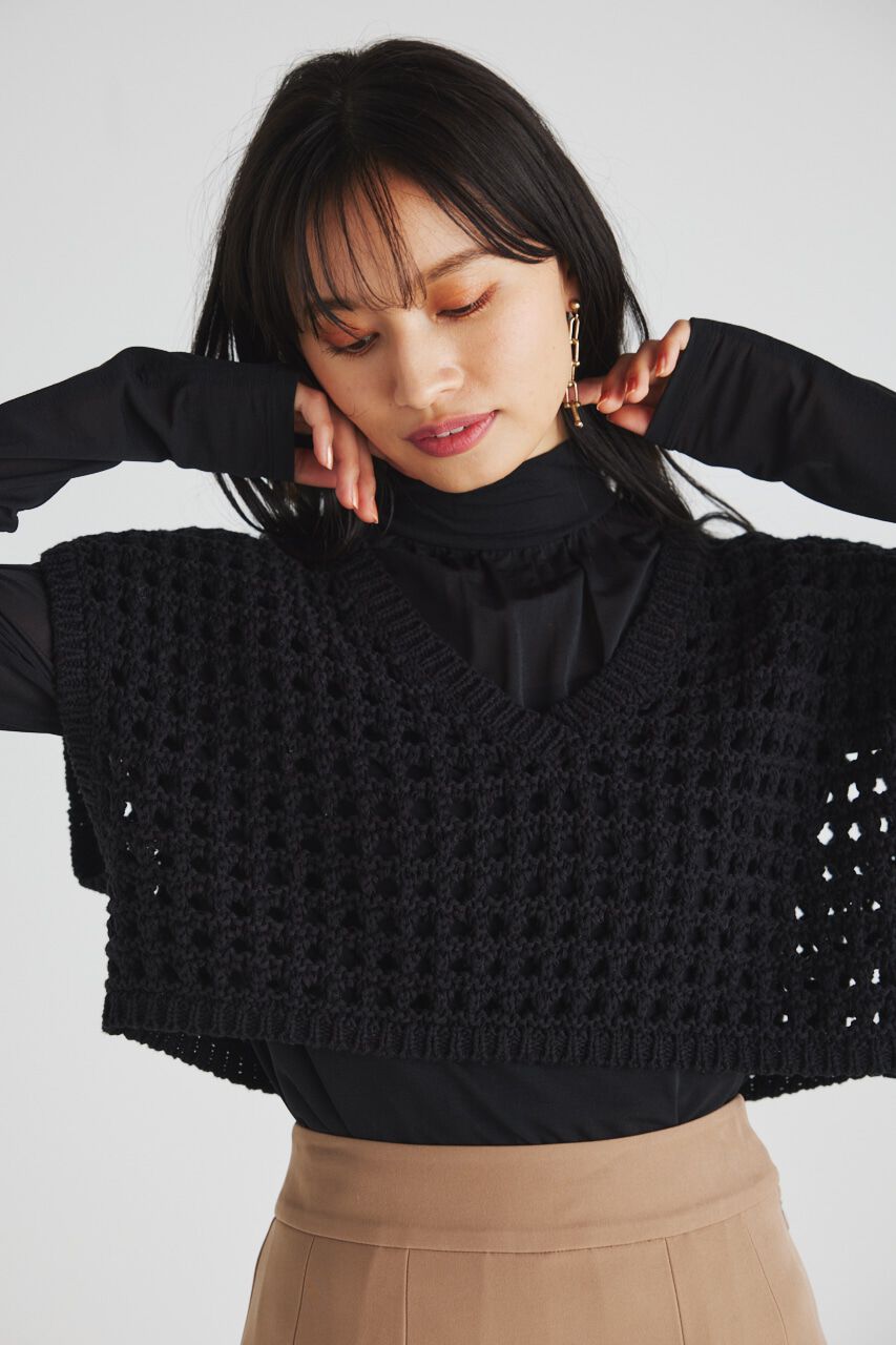 rienda「クロップドベストKnit TOP」|ニット・セーター|