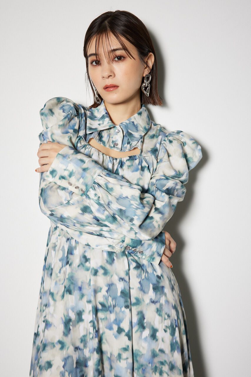 rienda「ウエストシャーリングシャツディテールワンピース」|ワンピース|