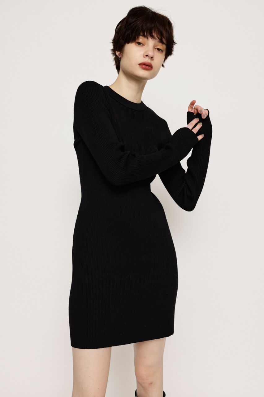 SLY「BI-COLOR RIB ショートワンピース」|ワンピース|