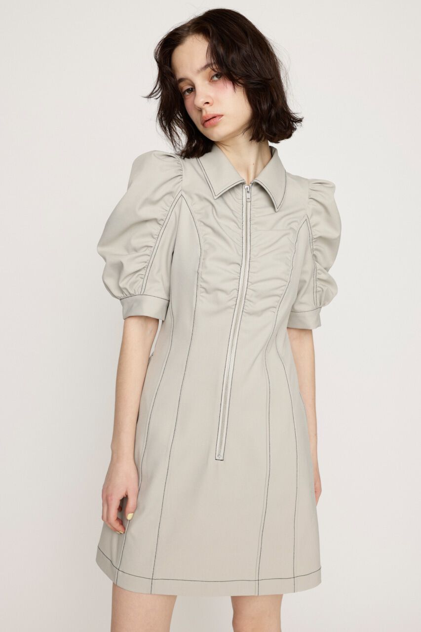 SLY「FRONT ZIP GATHER ショートワンピース」|ワンピース|IVOY3