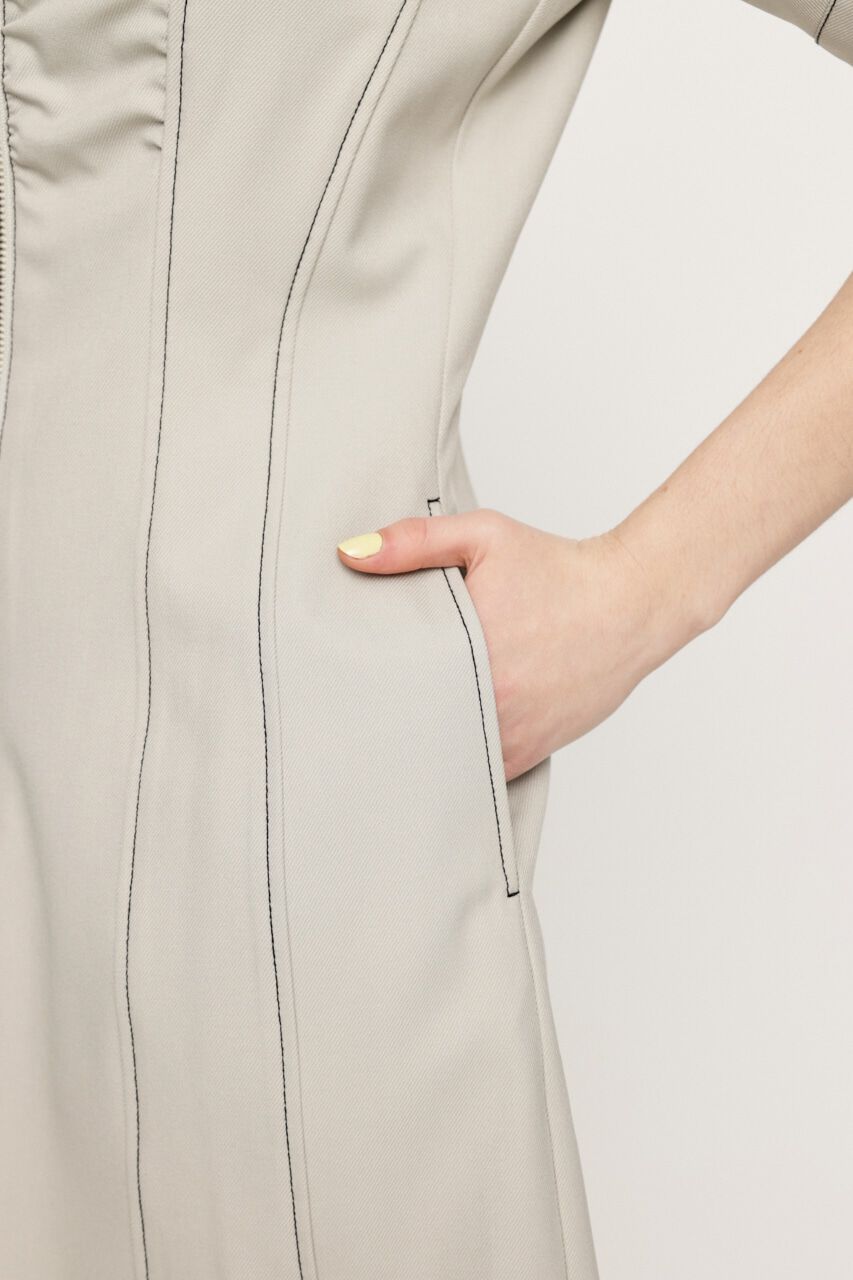 SLY「FRONT ZIP GATHER ショートワンピース」|ワンピース|
