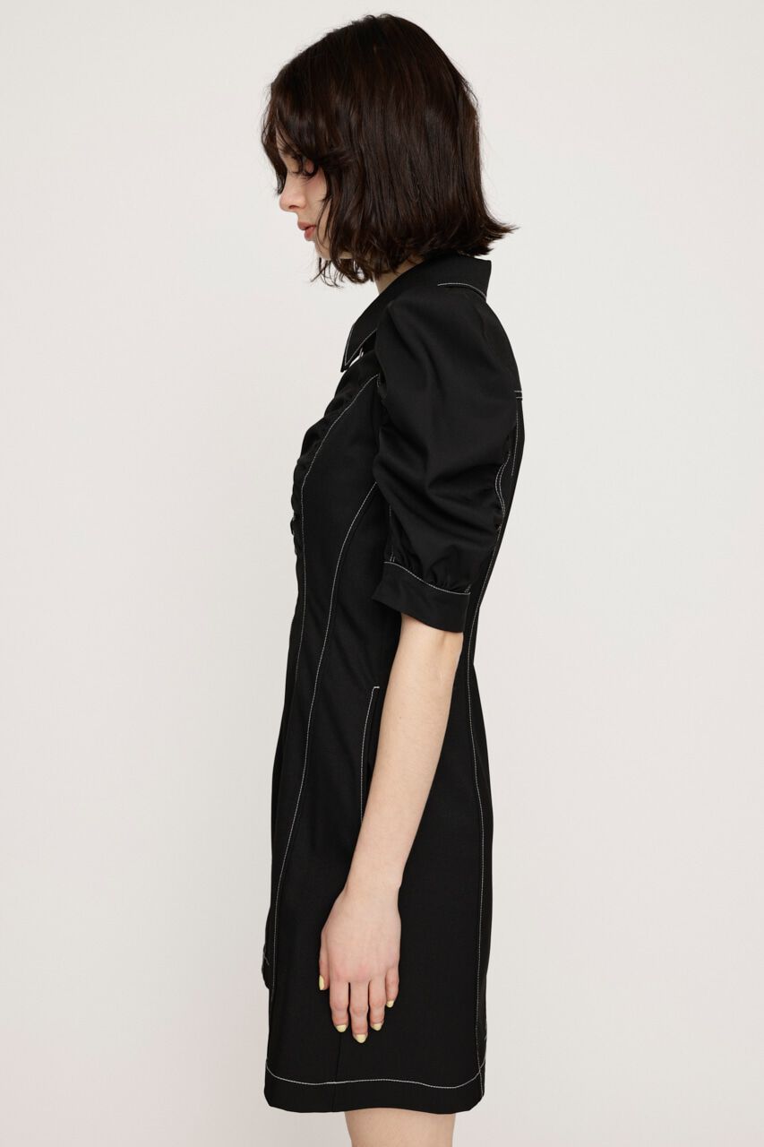 SLY「FRONT ZIP GATHER ショートワンピース」|ワンピース|