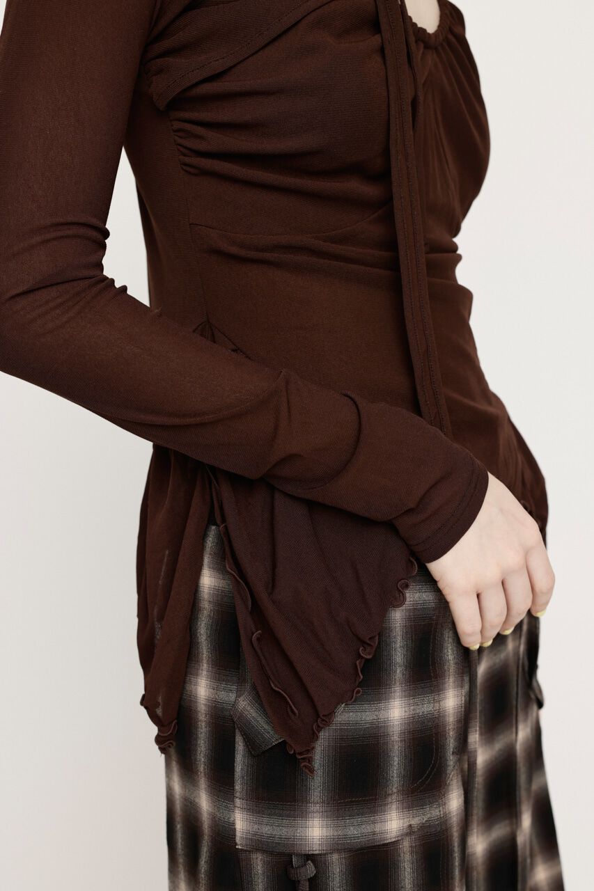 SLY「ASYMMETRY DESIGN MESH トップス」|Tシャツ・カットソー|