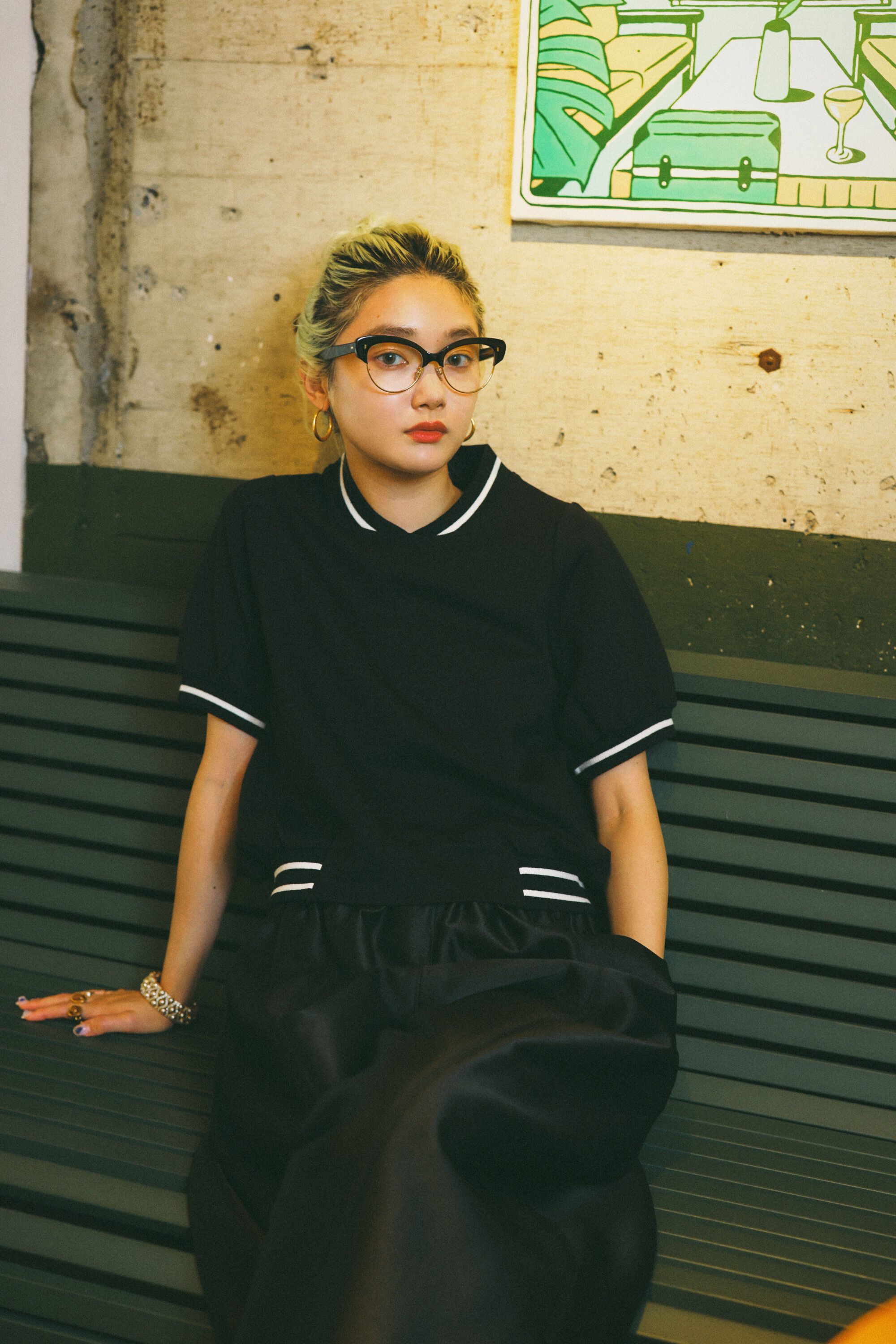 HeRIN.CYE「mio yanase / Ponte polo tops」|Tシャツ・カットソー|BLK