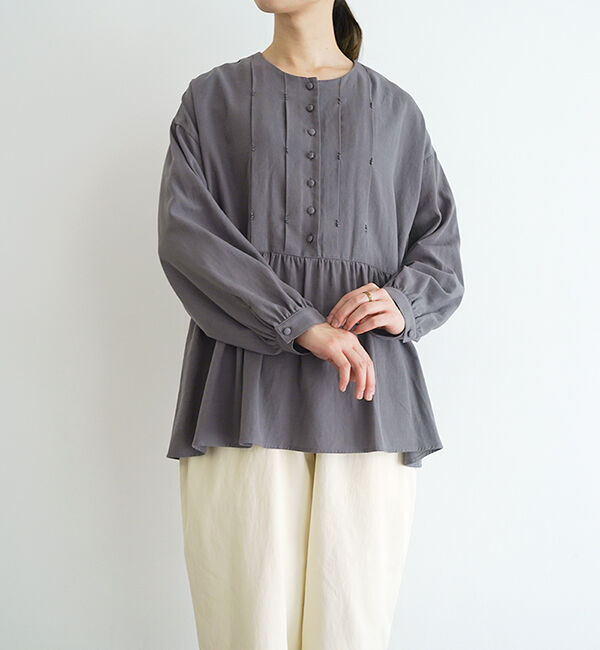  「オオカミと月明かりのピアノと」|シャツ・ブラウス|チャコールグレー