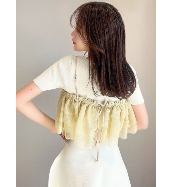 RESEXXY「ラメチュールキャミセットニットトップス【セットアップ着用可能】」|ニット・セーター|