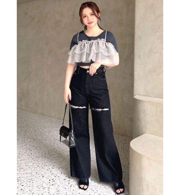 RESEXXY「ラメチュールキャミセットニットトップス【セットアップ着用可能】」|ニット・セーター|