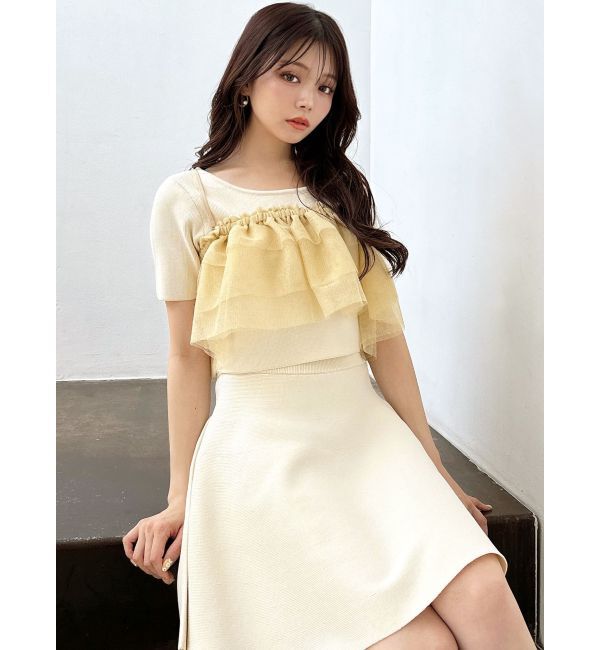 RESEXXY「ラメチュールキャミセットニットトップス【セットアップ着用可能】」|ニット・セーター|