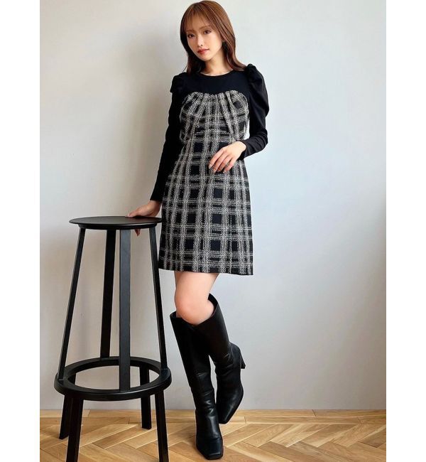 RESEXXY「レイヤードツイードミニワンピース」|ワンピース|