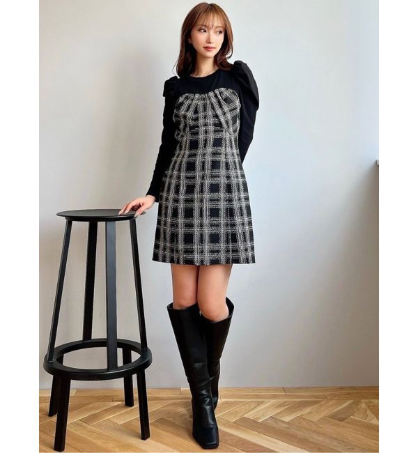 RESEXXY「レイヤードツイードミニワンピース」|ワンピース|