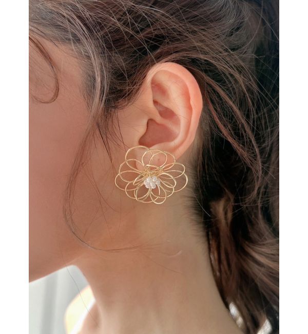 RESEXXY「フラワーパールピアス」|ピアス|ゴールド