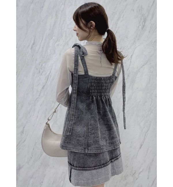 dazzlin「フロントジップデニムキャミトップス」|タンクトップ|