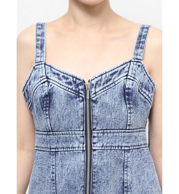dazzlin「フロントジップデニムキャミトップス」|タンクトップ|