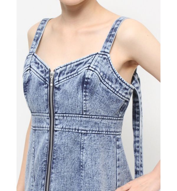 dazzlin「フロントジップデニムキャミトップス」|タンクトップ|