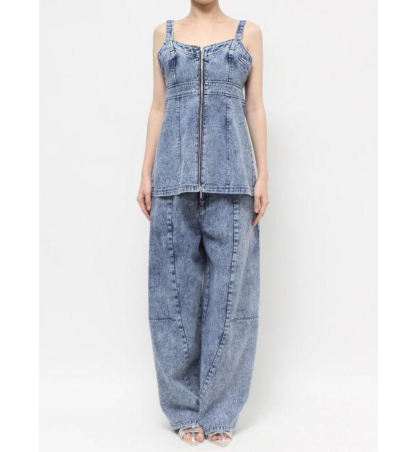 dazzlin「フロントジップデニムキャミトップス」|タンクトップ|