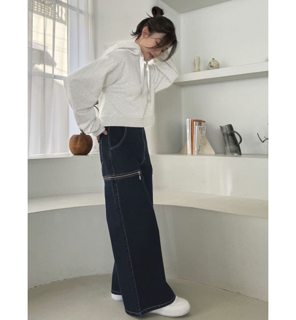 dazzlin「【CALNAMURコラボ】ロゴショートフーディ」|スウェット・ジャージ|