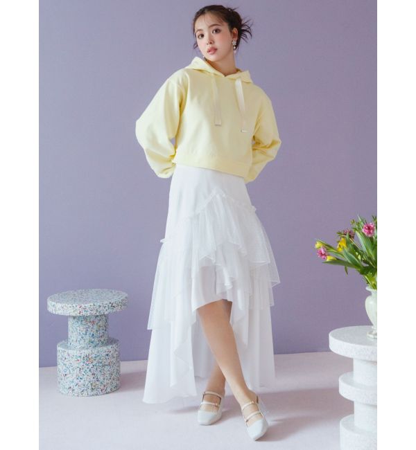 dazzlin「【CALNAMURコラボ】ロゴショートフーディ」|スウェット・ジャージ|