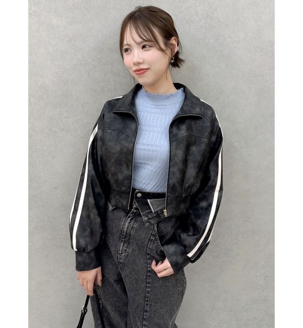 dazzlin「フェイクレザートラックブルゾン」|ブルゾン・スタジャン|
