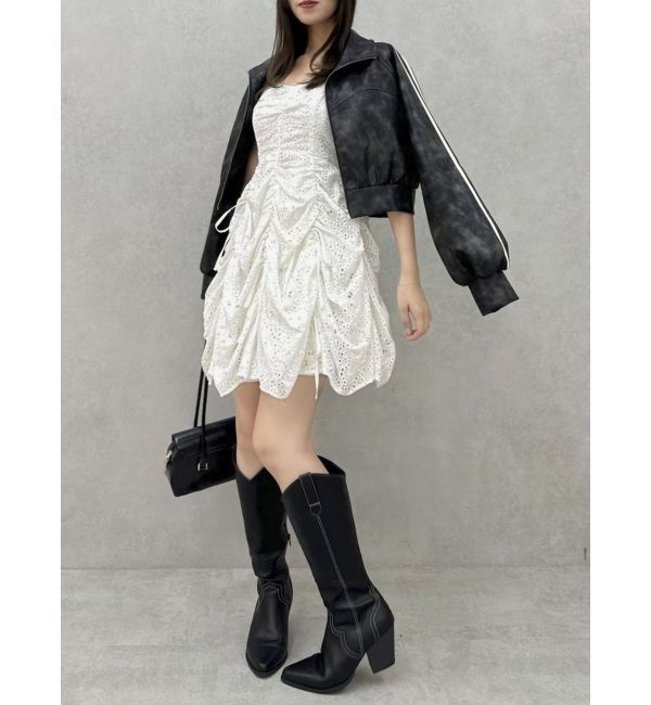 dazzlin「フェイクレザートラックブルゾン」|ブルゾン・スタジャン|