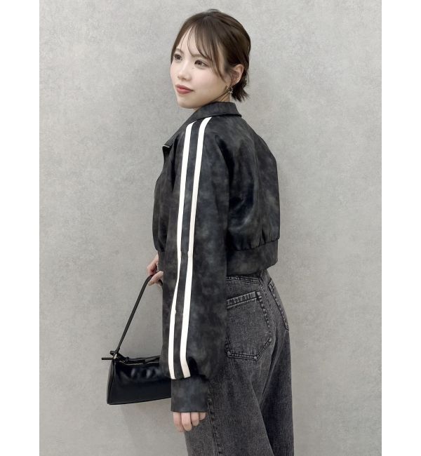 dazzlin「フェイクレザートラックブルゾン」|ブルゾン・スタジャン|