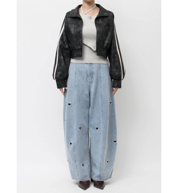 dazzlin「フェイクレザートラックブルゾン」|ブルゾン・スタジャン|