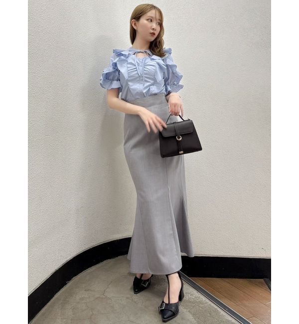 dazzlin「デコルテオープンペプラムブラウス」|シャツ・ブラウス|