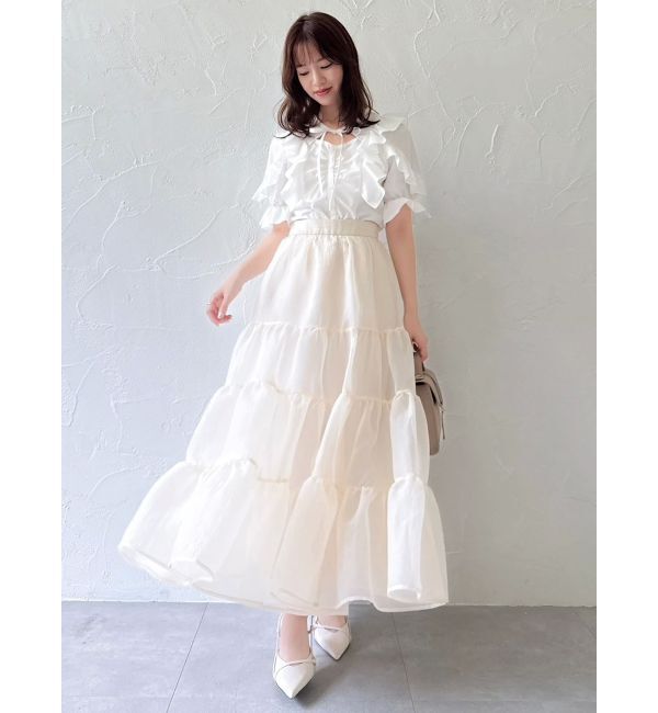 dazzlin「デコルテオープンペプラムブラウス」|シャツ・ブラウス|