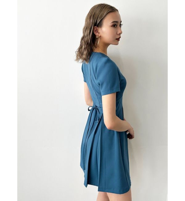 EMODA「パネルプリーツミニワンピース」|ワンピース|ブルー