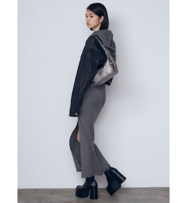 EMODA「カットアウトフードニットワンピース」|ワンピース|