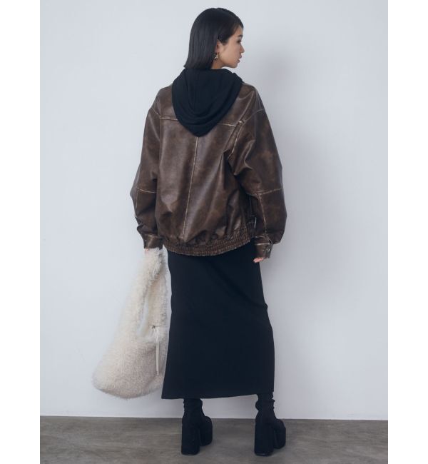 EMODA「カットアウトフードニットワンピース」|ワンピース|