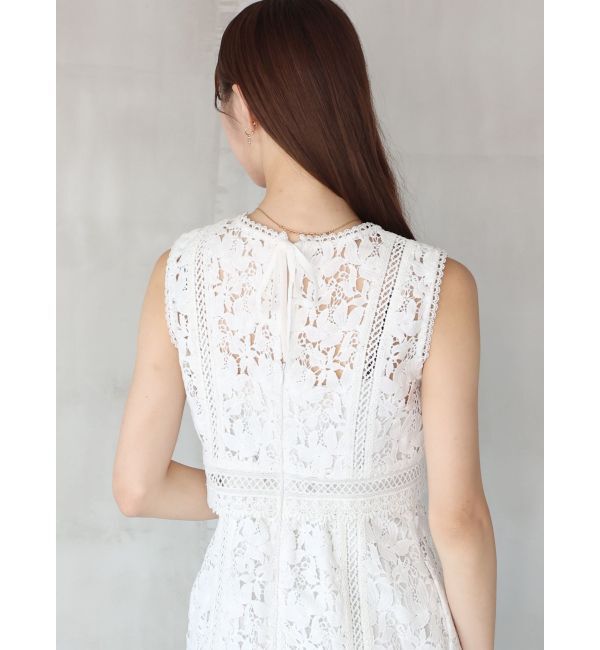 MERCURYDUO「Iラインケミカルレースドッキング風ワンピース」|ワンピース|