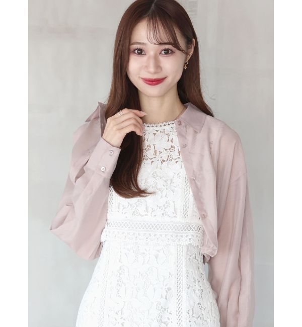 MERCURYDUO「Iラインケミカルレースドッキング風ワンピース」|ワンピース|