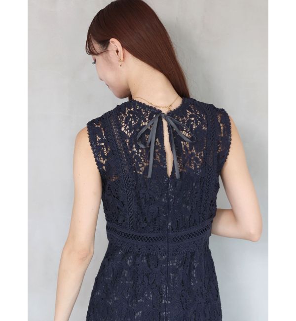 MERCURYDUO「Iラインケミカルレースドッキング風ワンピース」|ワンピース|