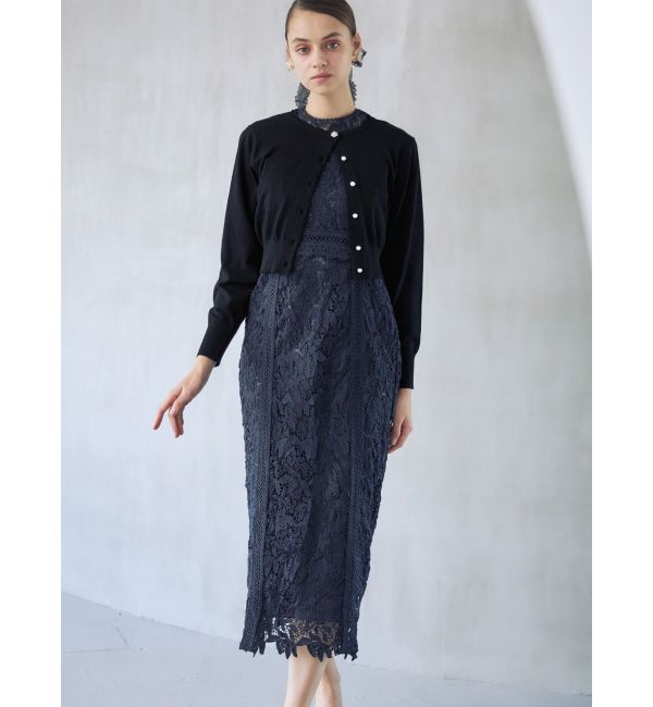 MERCURYDUO「Iラインケミカルレースドッキング風ワンピース」|ワンピース|